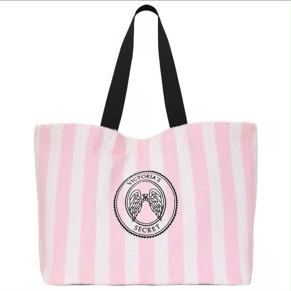 Victoria's Secret Pink and White Striped Tote Bag NEW IN ORIGINAL PACKAGING!